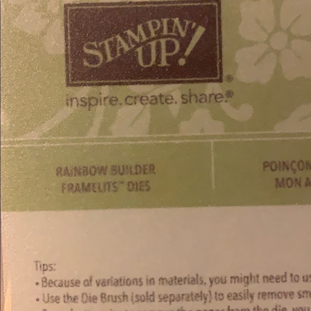NWT Stampin up framelits rainbow builder